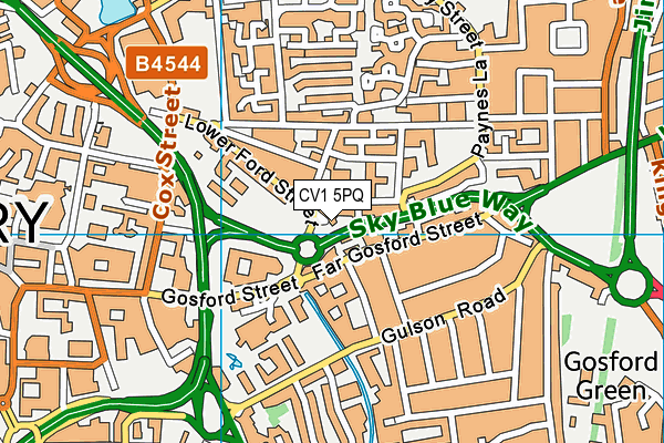 CV1 5PQ map - OS VectorMap District (Ordnance Survey) CV1 5PQ map - OS VectorMap District (Ordnance Survey)