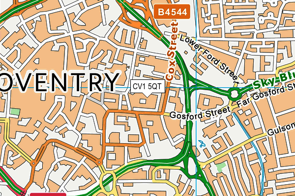 CV1 5QT map - OS VectorMap District (Ordnance Survey) CV1 5QT map - OS VectorMap District (Ordnance Survey)