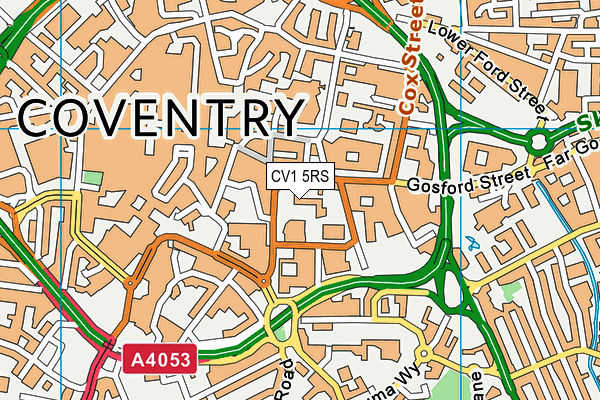 CV1 5RS map - OS VectorMap District (Ordnance Survey) CV1 5RS map - OS VectorMap District (Ordnance Survey)