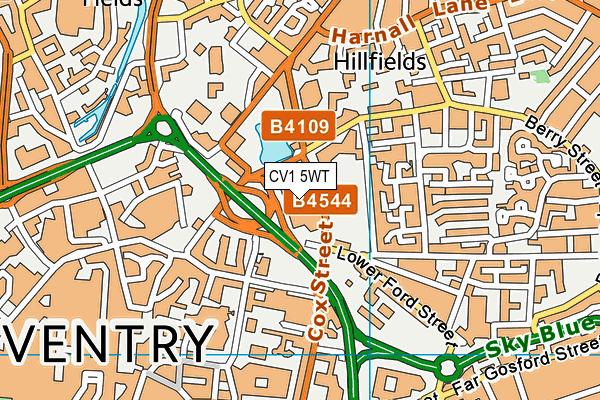 CV1 5WT map - OS VectorMap District (Ordnance Survey) CV1 5WT map - OS VectorMap District (Ordnance Survey)