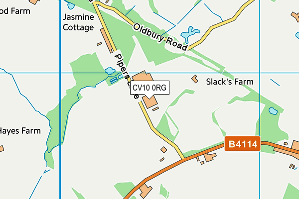 CV10 0RG map - OS VectorMap District (Ordnance Survey)