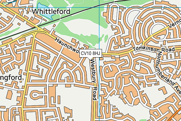 CV10 8HJ map - OS VectorMap District (Ordnance Survey)