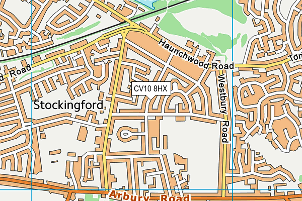 CV10 8HX map - OS VectorMap District (Ordnance Survey)