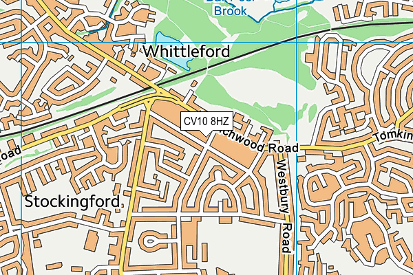 CV10 8HZ map - OS VectorMap District (Ordnance Survey)