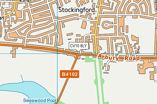 CV10 8LY map - OS VectorMap District (Ordnance Survey) CV10 8LY map - OS VectorMap District (Ordnance Survey)