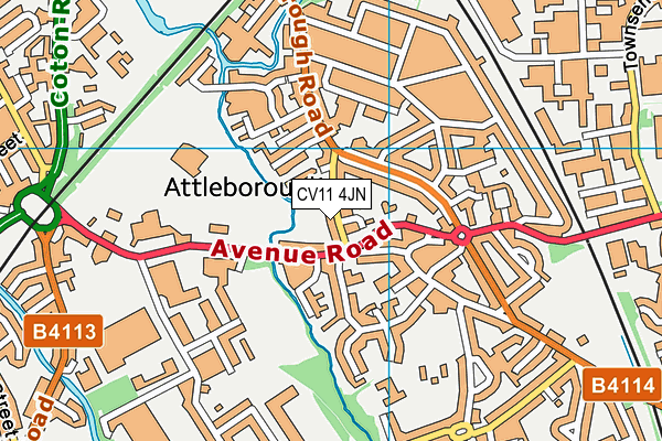 CV11 4JN map - OS VectorMap District (Ordnance Survey)