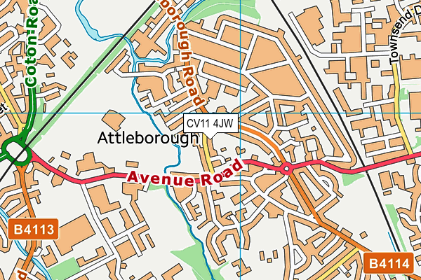 CV11 4JW map - OS VectorMap District (Ordnance Survey) CV11 4JW map - OS VectorMap District (Ordnance Survey)