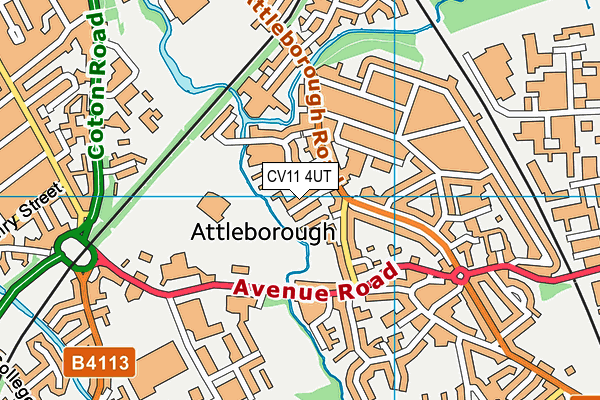 CV11 4UT map - OS VectorMap District (Ordnance Survey)