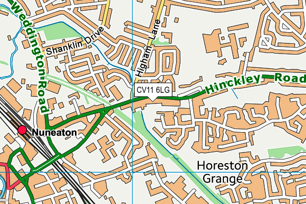 CV11 6LG map - OS VectorMap District (Ordnance Survey)