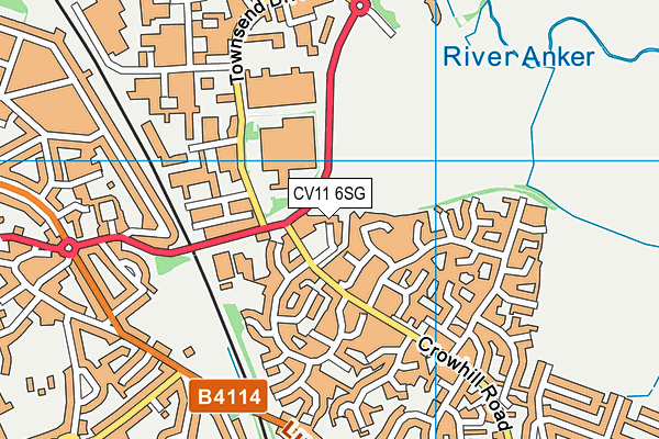 CV11 6SG map - OS VectorMap District (Ordnance Survey)