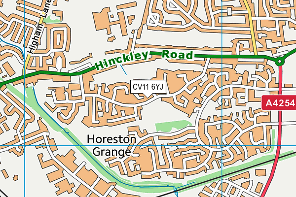 CV11 6YJ map - OS VectorMap District (Ordnance Survey)