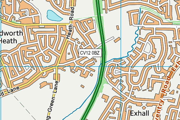 CV12 0BZ map - OS VectorMap District (Ordnance Survey) CV12 0BZ map - OS VectorMap District (Ordnance Survey)