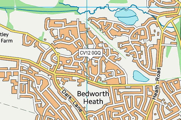 CV12 0GQ map - OS VectorMap District (Ordnance Survey)