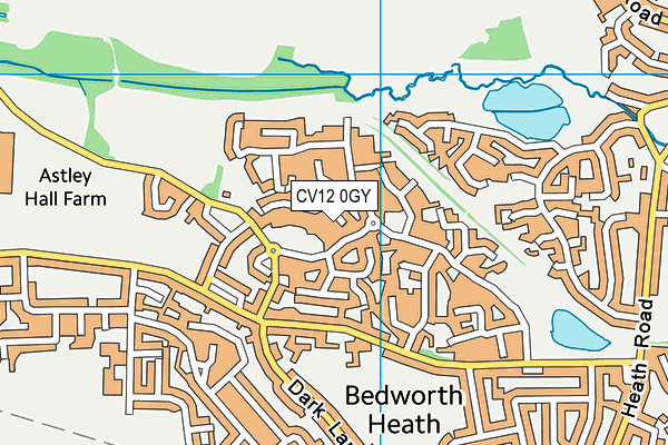 CV12 0GY map - OS VectorMap District (Ordnance Survey)