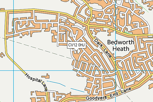CV12 0HJ map - OS VectorMap District (Ordnance Survey) CV12 0HJ map - OS VectorMap District (Ordnance Survey)