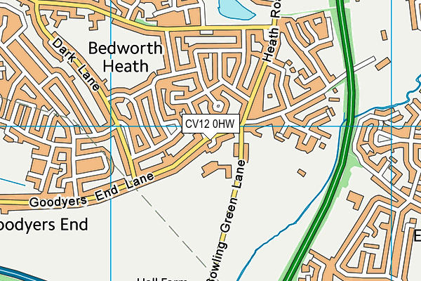 CV12 0HW map - OS VectorMap District (Ordnance Survey) CV12 0HW map - OS VectorMap District (Ordnance Survey)