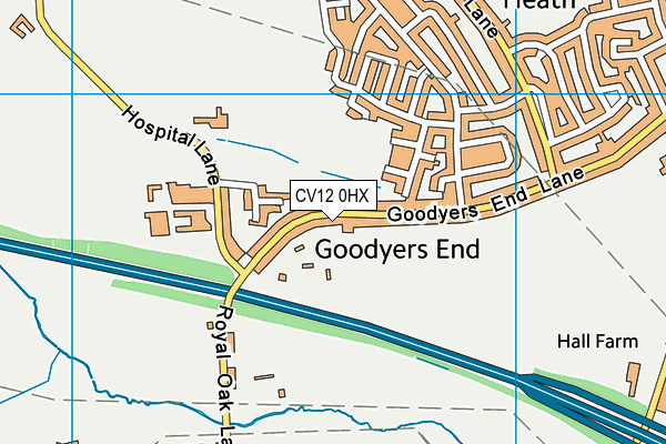 CV12 0HX map - OS VectorMap District (Ordnance Survey) CV12 0HX map - OS VectorMap District (Ordnance Survey)