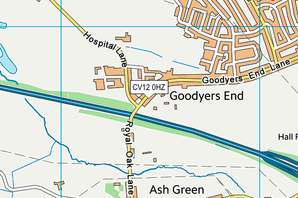 CV12 0HZ map - OS VectorMap District (Ordnance Survey)