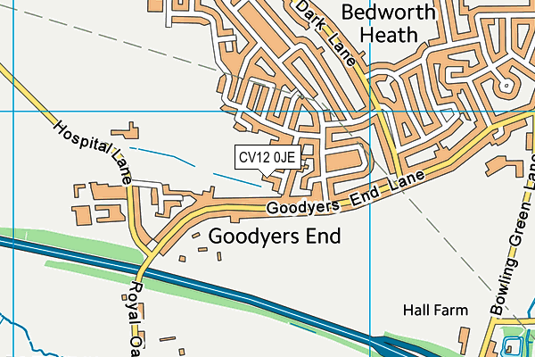 CV12 0JE map - OS VectorMap District (Ordnance Survey) CV12 0JE map - OS VectorMap District (Ordnance Survey)