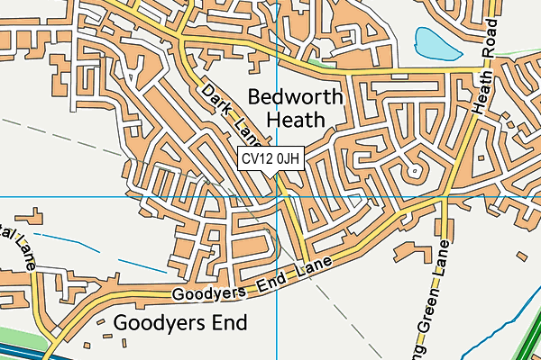 CV12 0JH map - OS VectorMap District (Ordnance Survey)