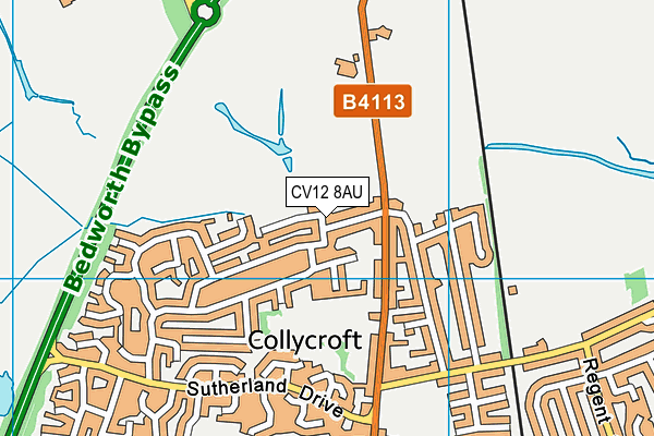 CV12 8AU map - OS VectorMap District (Ordnance Survey) CV12 8AU map - OS VectorMap District (Ordnance Survey)