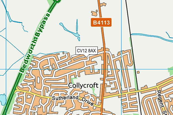 CV12 8AX map - OS VectorMap District (Ordnance Survey) CV12 8AX map - OS VectorMap District (Ordnance Survey)