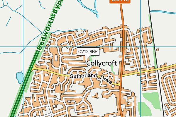 CV12 8BP map - OS VectorMap District (Ordnance Survey) CV12 8BP map - OS VectorMap District (Ordnance Survey)