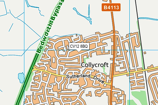 CV12 8BQ map - OS VectorMap District (Ordnance Survey) CV12 8BQ map - OS VectorMap District (Ordnance Survey)