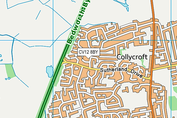CV12 8BY map - OS VectorMap District (Ordnance Survey) CV12 8BY map - OS VectorMap District (Ordnance Survey)