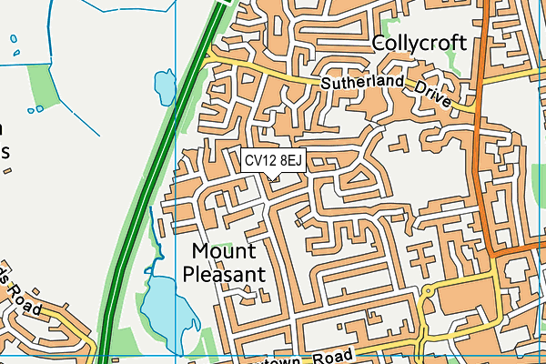 CV12 8EJ map - OS VectorMap District (Ordnance Survey) CV12 8EJ map - OS VectorMap District (Ordnance Survey)