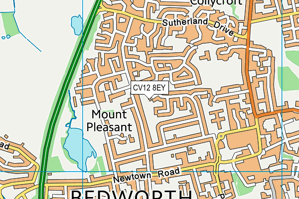 CV12 8EY map - OS VectorMap District (Ordnance Survey) CV12 8EY map - OS VectorMap District (Ordnance Survey)