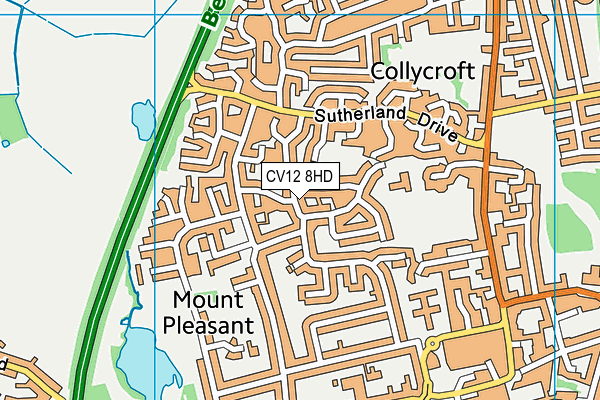 CV12 8HD map - OS VectorMap District (Ordnance Survey) CV12 8HD map - OS VectorMap District (Ordnance Survey)