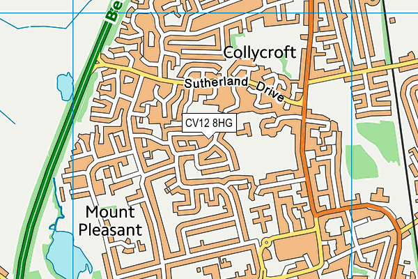 CV12 8HG map - OS VectorMap District (Ordnance Survey) CV12 8HG map - OS VectorMap District (Ordnance Survey)