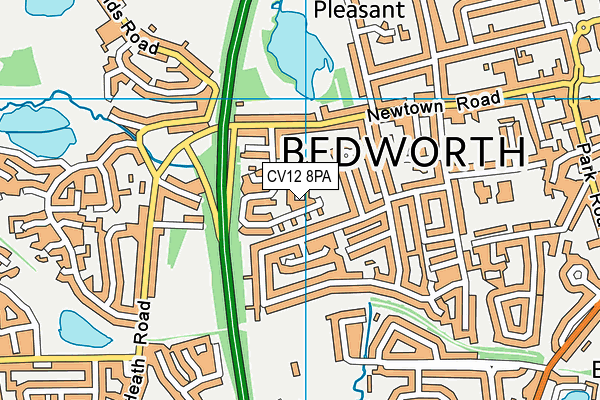 CV12 8PA map - OS VectorMap District (Ordnance Survey) CV12 8PA map - OS VectorMap District (Ordnance Survey)