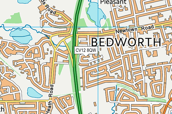 CV12 8QW map - OS VectorMap District (Ordnance Survey) CV12 8QW map - OS VectorMap District (Ordnance Survey)