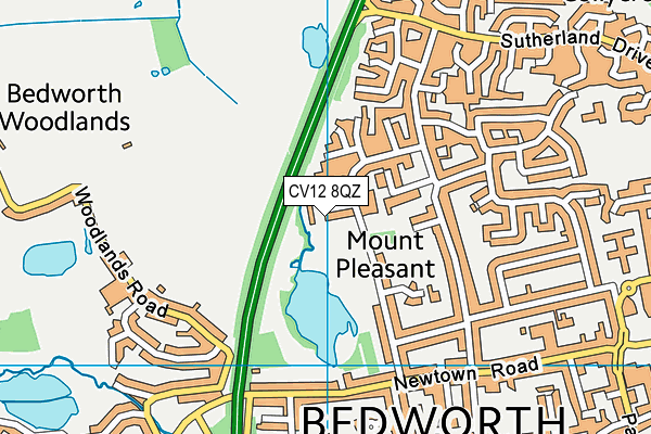 CV12 8QZ map - OS VectorMap District (Ordnance Survey)