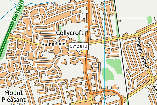 CV12 8TD map - OS VectorMap District (Ordnance Survey) CV12 8TD map - OS VectorMap District (Ordnance Survey)