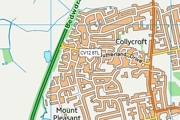 CV12 8TL map - OS VectorMap District (Ordnance Survey) CV12 8TL map - OS VectorMap District (Ordnance Survey)
