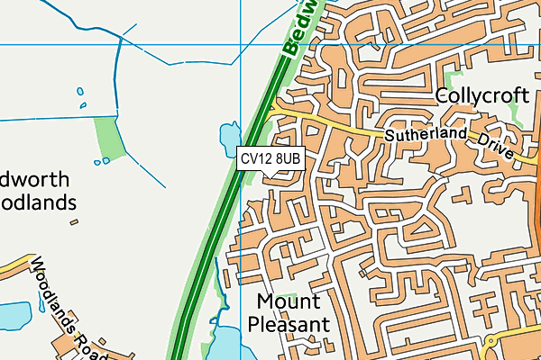 CV12 8UB map - OS VectorMap District (Ordnance Survey) CV12 8UB map - OS VectorMap District (Ordnance Survey)