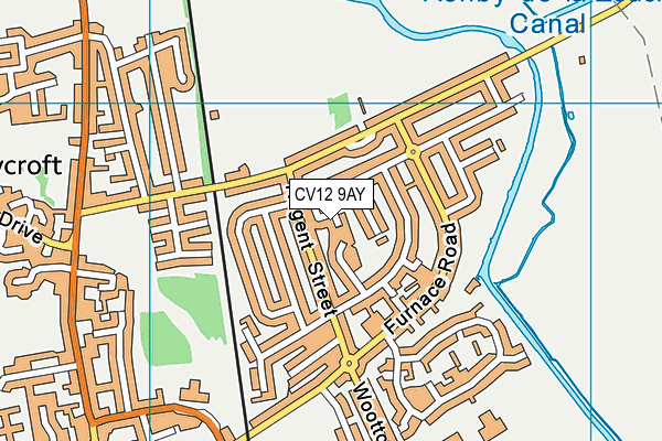 CV12 9AY map - OS VectorMap District (Ordnance Survey) CV12 9AY map - OS VectorMap District (Ordnance Survey)