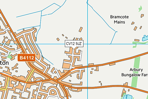 CV12 9JZ map - OS VectorMap District (Ordnance Survey)