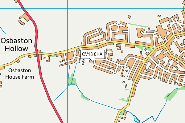 CV13 0HA map - OS VectorMap District (Ordnance Survey) CV13 0HA map - OS VectorMap District (Ordnance Survey)