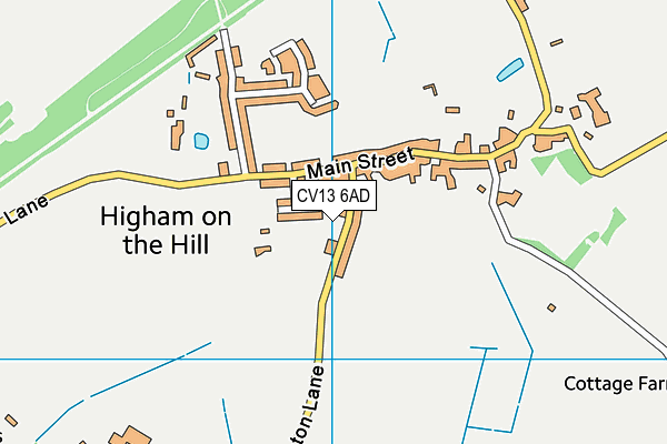 CV13 6AD map - OS VectorMap District (Ordnance Survey)