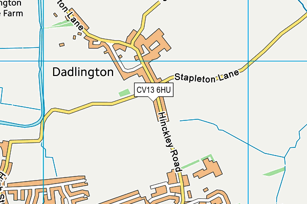 CV13 6HU map - OS VectorMap District (Ordnance Survey)