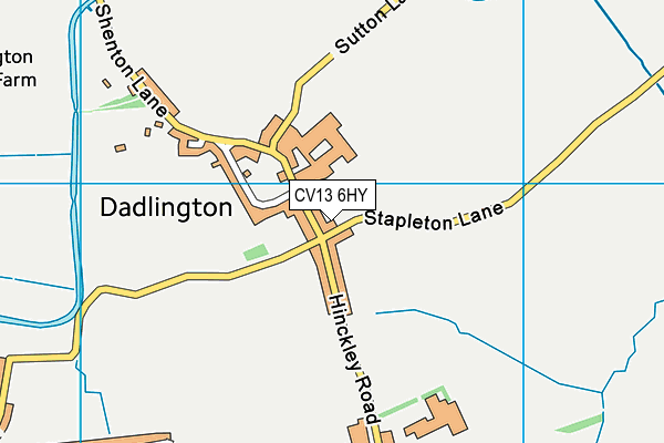 CV13 6HY map - OS VectorMap District (Ordnance Survey)