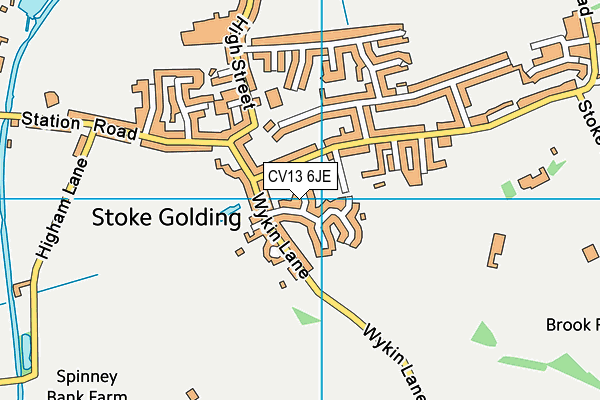 CV13 6JE map - OS VectorMap District (Ordnance Survey) CV13 6JE map - OS VectorMap District (Ordnance Survey)