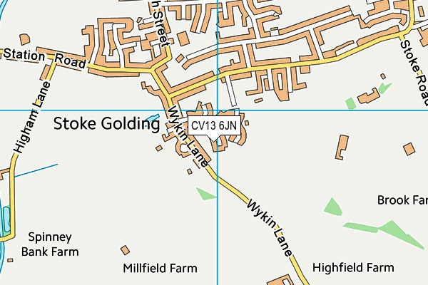 CV13 6JN map - OS VectorMap District (Ordnance Survey)