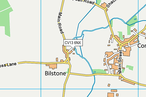 CV13 6NX map - OS VectorMap District (Ordnance Survey)