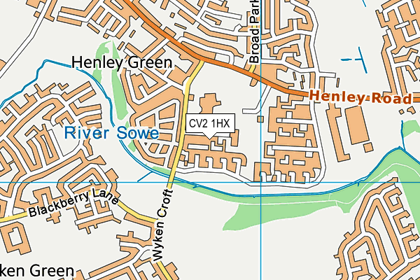 CV2 1HX map - OS VectorMap District (Ordnance Survey) CV2 1HX map - OS VectorMap District (Ordnance Survey)