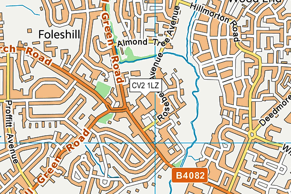 CV2 1LZ map - OS VectorMap District (Ordnance Survey) CV2 1LZ map - OS VectorMap District (Ordnance Survey)